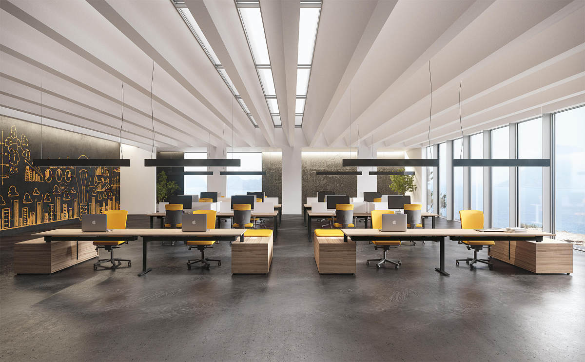 關鍵詞：智慧辦公，開放式辦公區，創意辦公空間，深圳市武智科技;描述：深圳市武智科技智慧辦公場景下的開放式辦公區，打造充滿創意的辦公空間